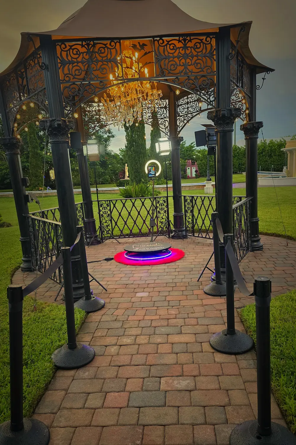Luxury platform 360 photo booth rental with instant sharing for weddings and corporate events