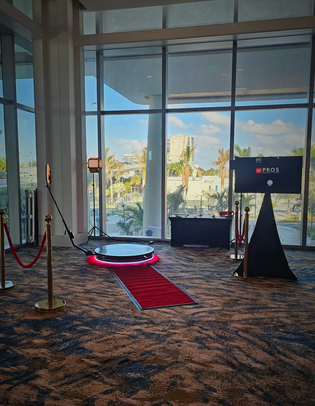 360 video booth experience with custom branding and slow motion effects in Palm Beach County