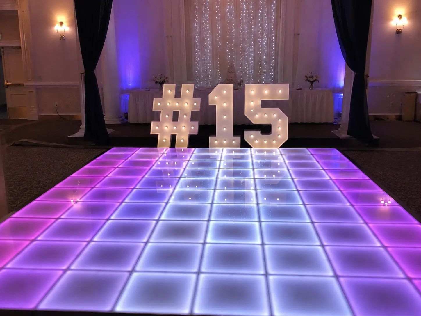 Infinity 3D dance floor setup for a Fort Lauderdale event