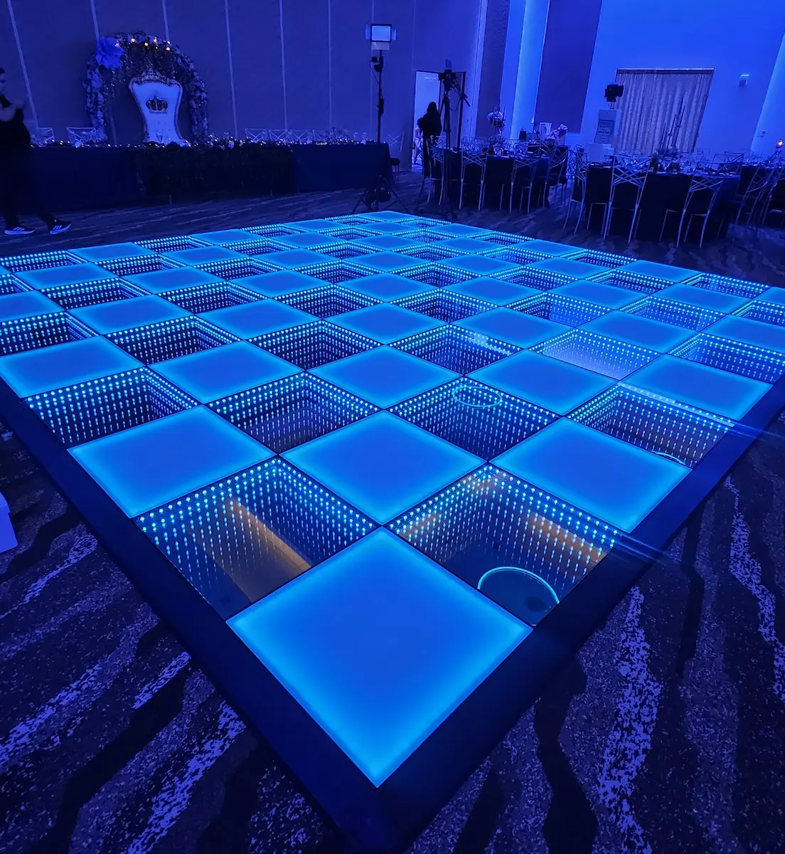 Infinity LED dance floor for a birthday party or private event in South Florida