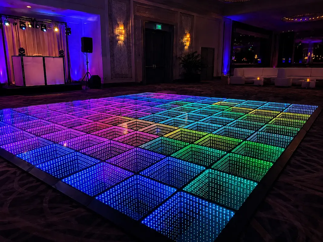 Infinity LED dance floor rental for weddings and celebrations in Broward County