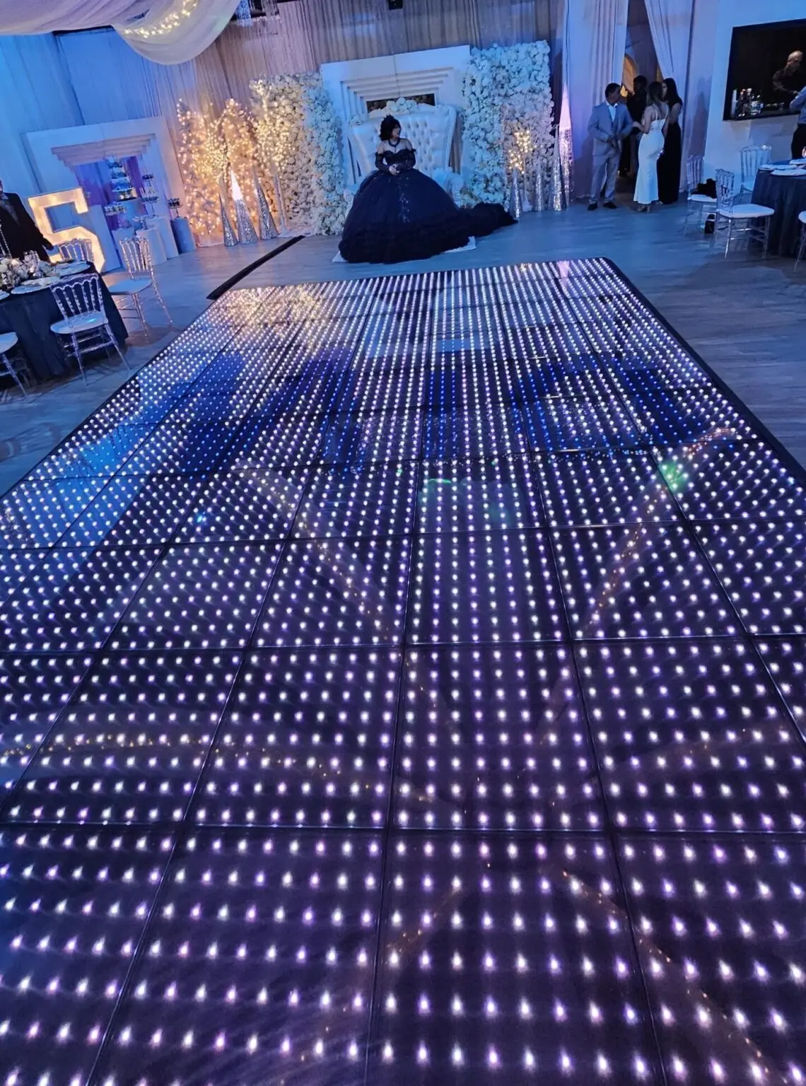 Pixel LED dance floor rental for a quinceañera in Fort Lauderdale