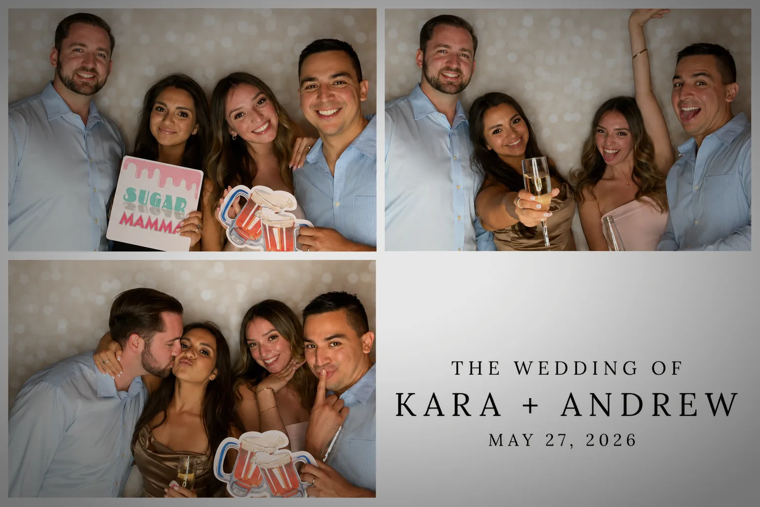 Wedding Magic Mirror Photo Booth rental with unlimited prints in Miami, Florida.