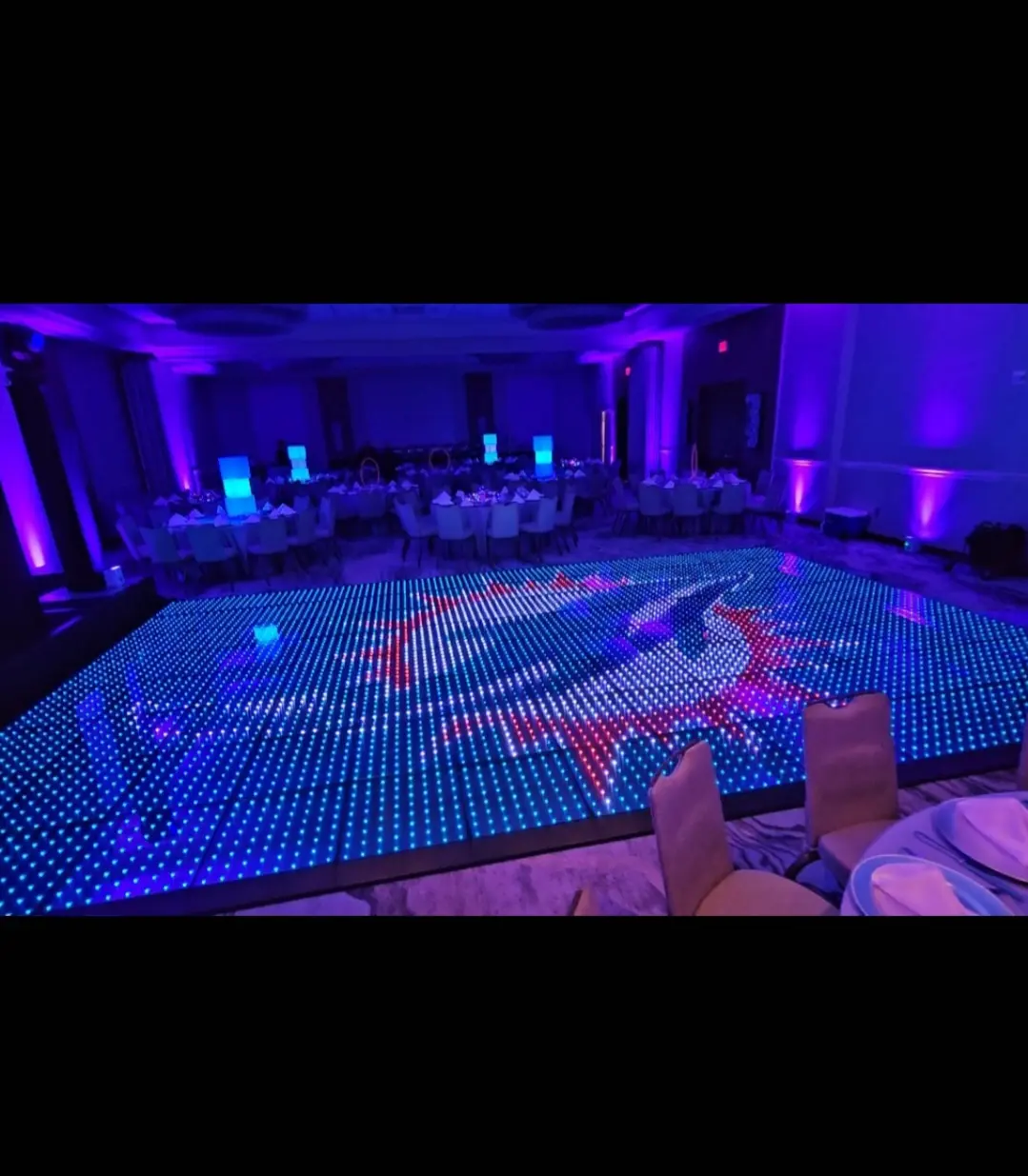 Custom Pixel LED dance floor rental for a corporate party in South Florida