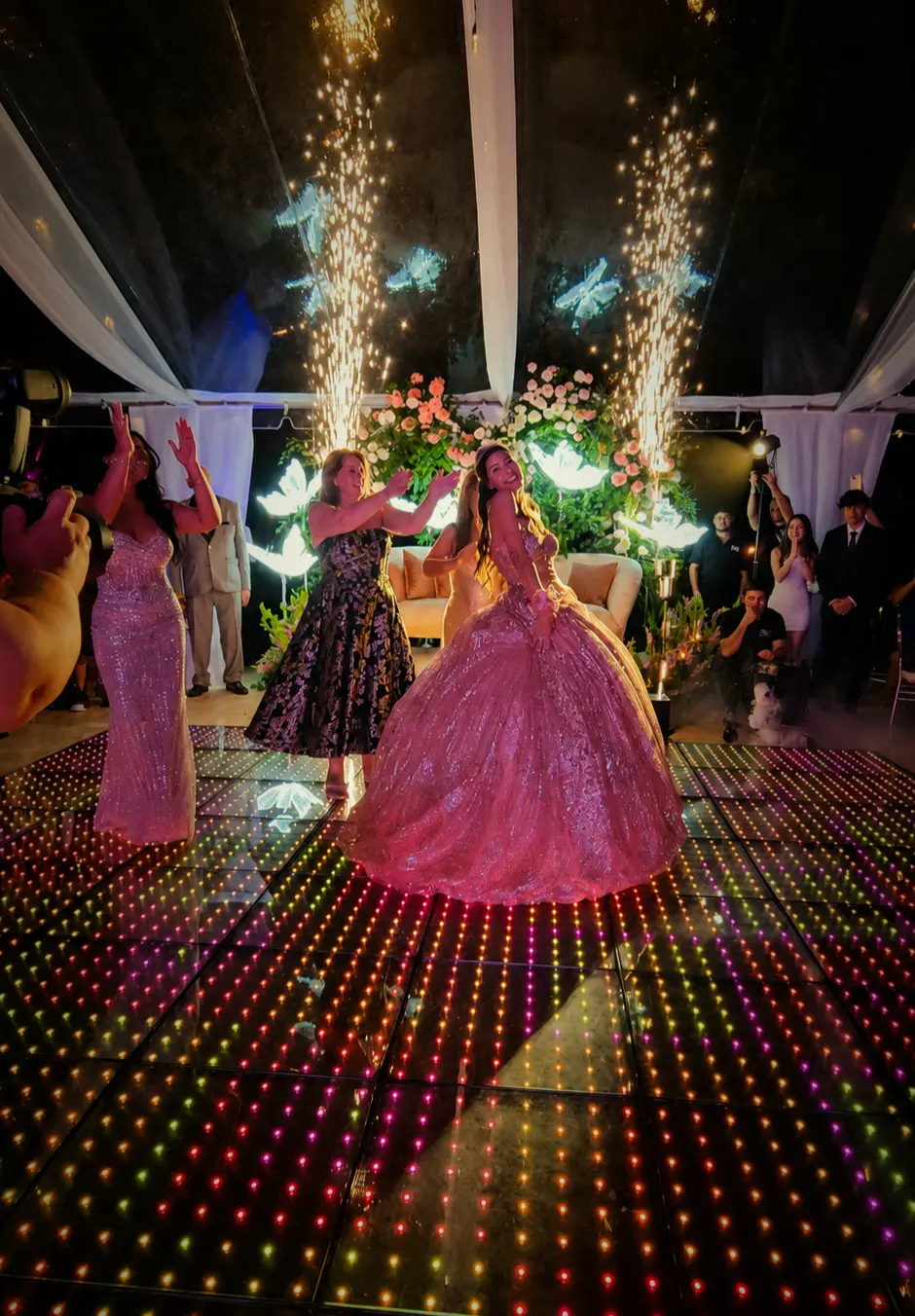 Indoor Cold Spark machines for a quinceañera in Broward County