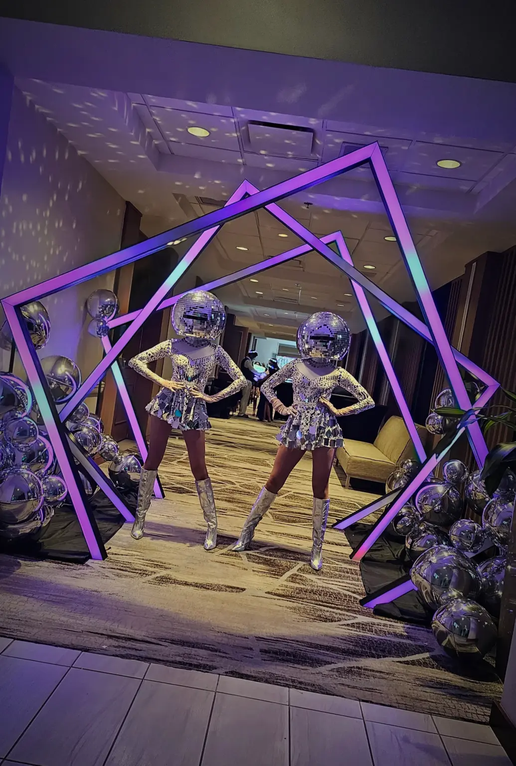 Four-row LED wedding entrance tunnel rental in Miami Florida