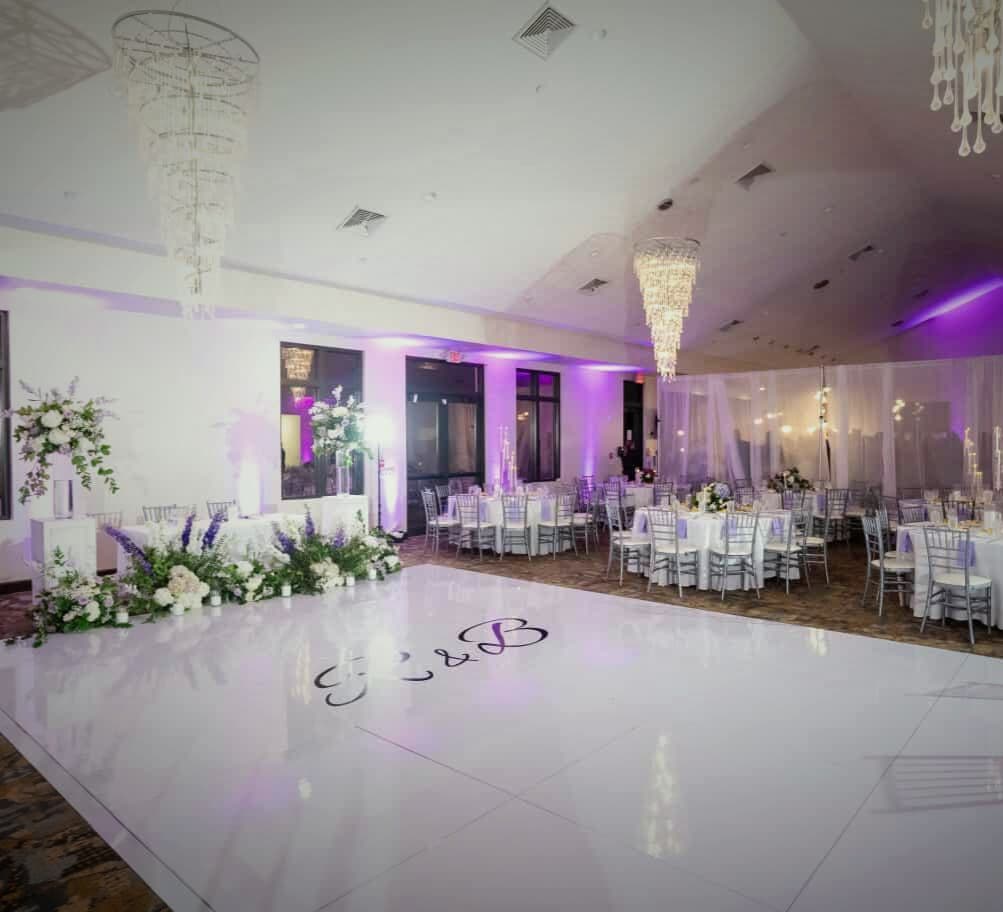 White dance floor rental by Special Memories FL serving Miami, Broward, and Palm Beach.