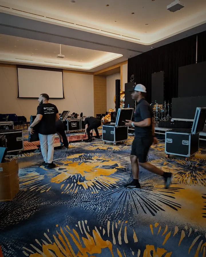Hilton Fort Lauderdale Marina ballroom before the custom LED dance floor installation for Steve's birthday