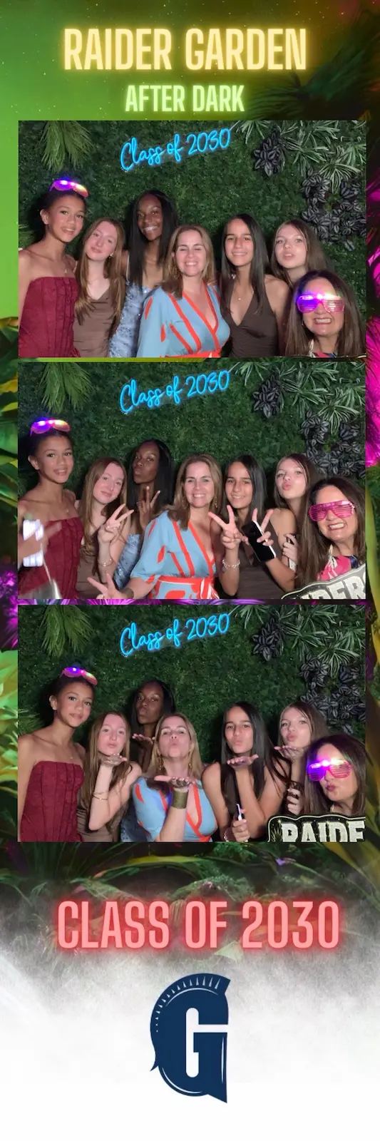 Open-air iPad digital photo booth with custom artwork for a Coral Gables school dance