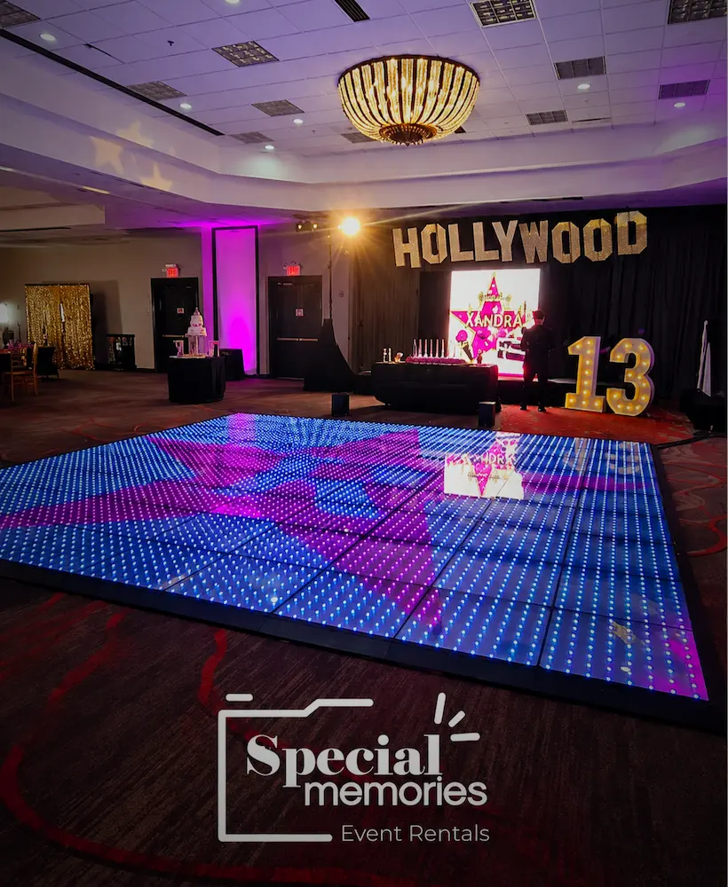 LED dance floor for a Bat Mitzvah production in Miami South Florida
