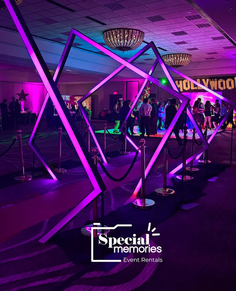 LED tunnel arches for a Bar or Bat Mitzvah entrance in South Florida