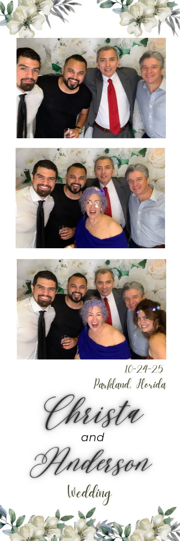 Custom floral iPad photo booth print design with the couple's names for a Parkland wedding