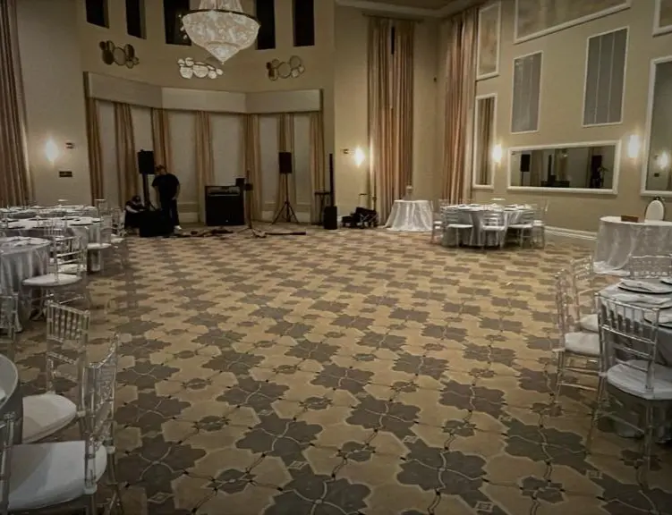 MiraLago Clubhouse ballroom in Parkland before wedding production setup