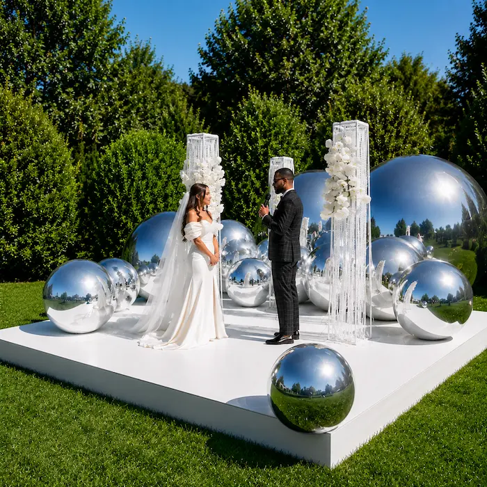 wedding inflatable shiny balls rentals in miami, broward and palm beach