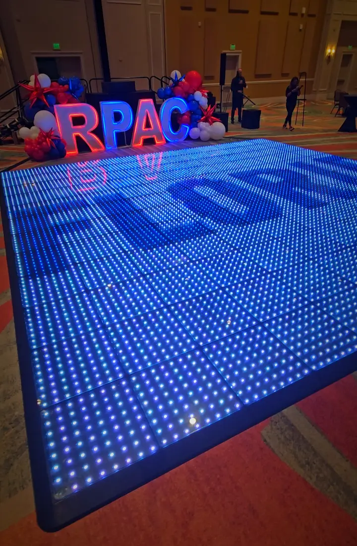 Custom Pixel LED dance floor used for a corporate event