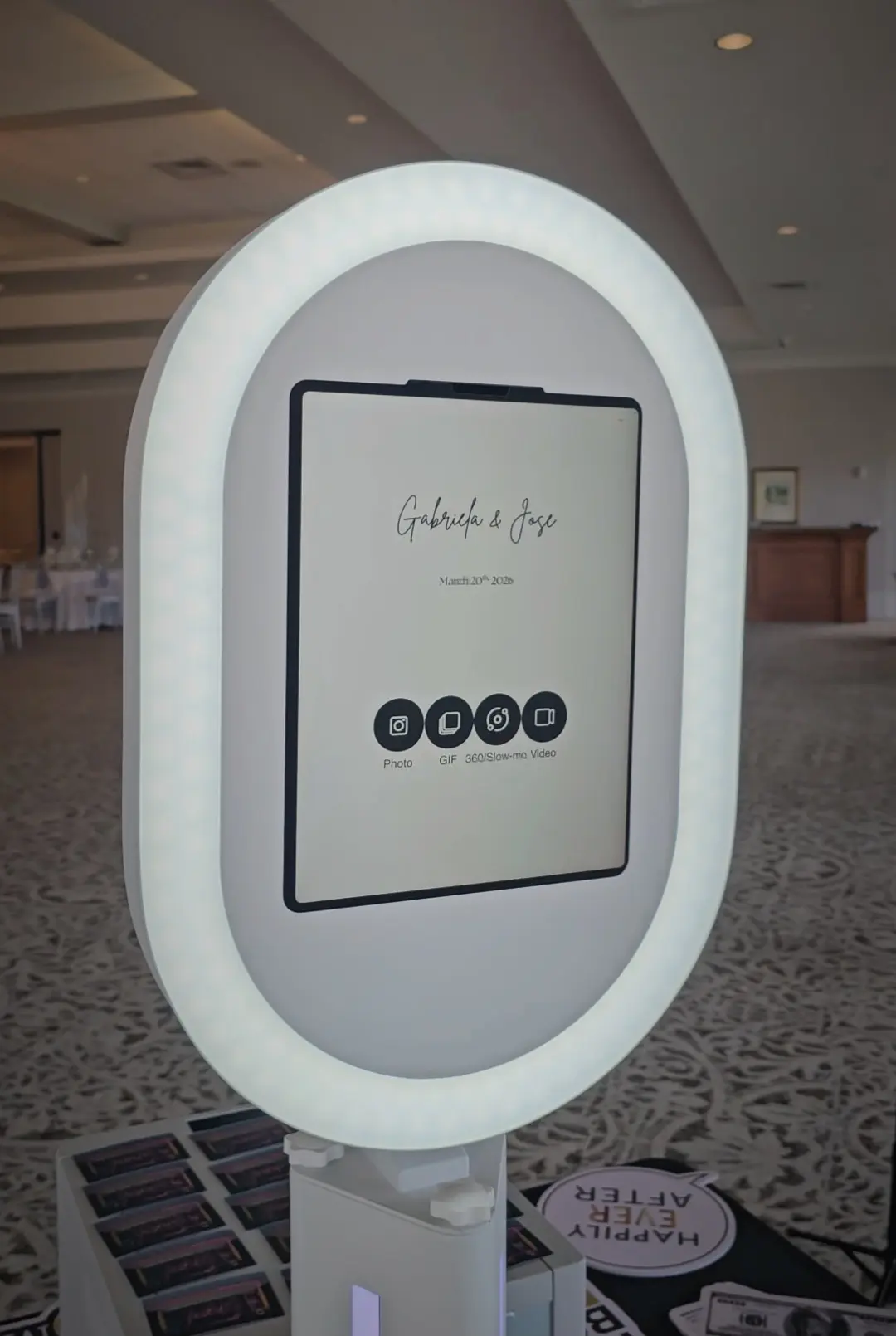 iPad Photo Booth setup for a wedding at Indian Spring Country Club in Boynton Beach