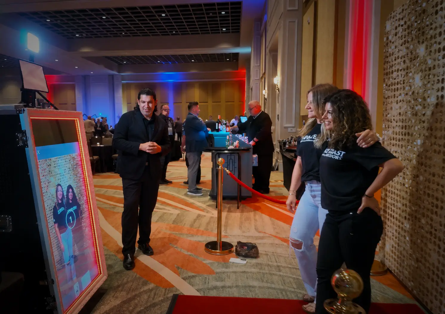 Magic Mirror photo booth experience at a corporate event in Orlando Florida