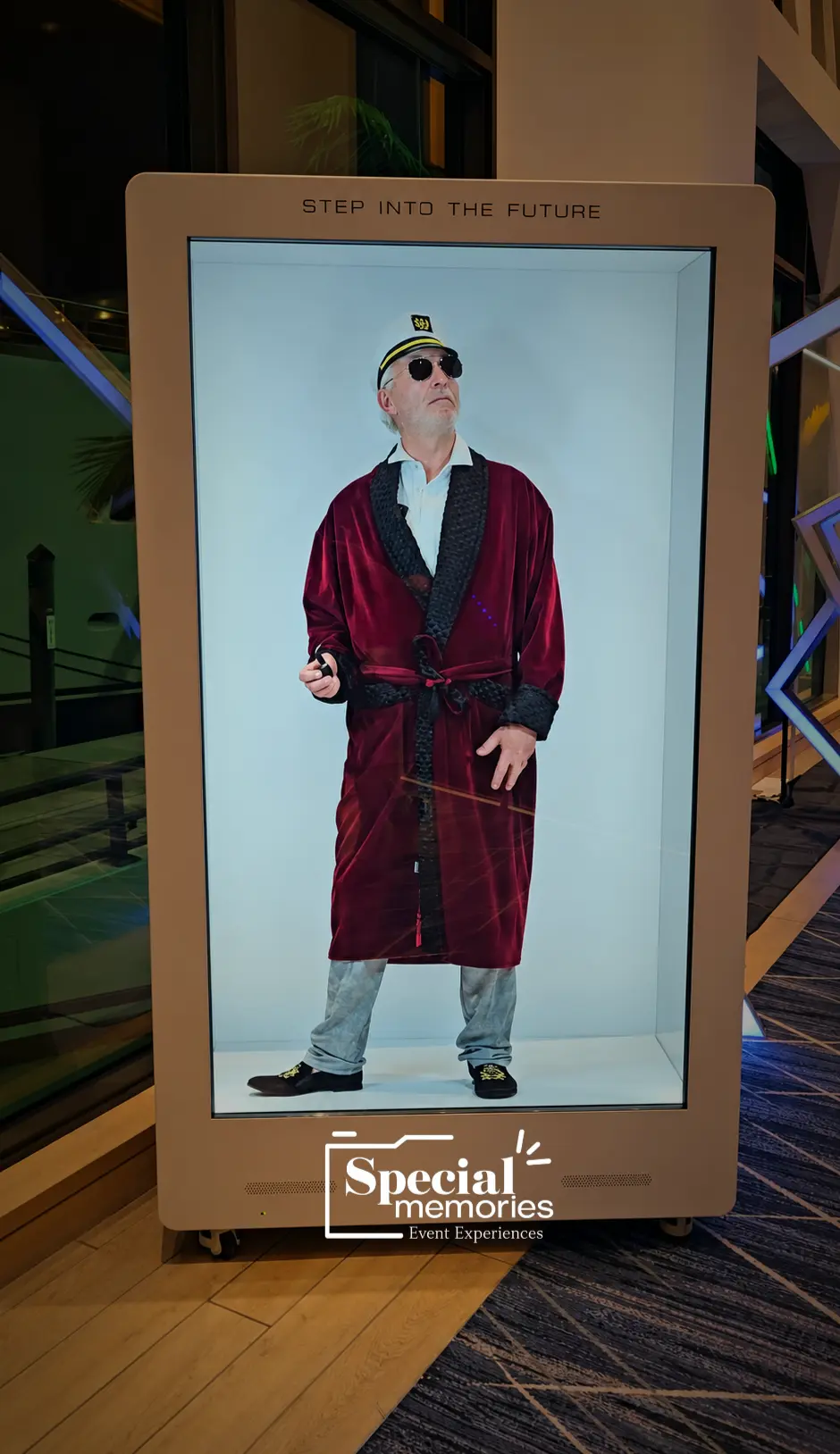 Personalized hologram display at Steve’s birthday party in Fort Lauderdale
